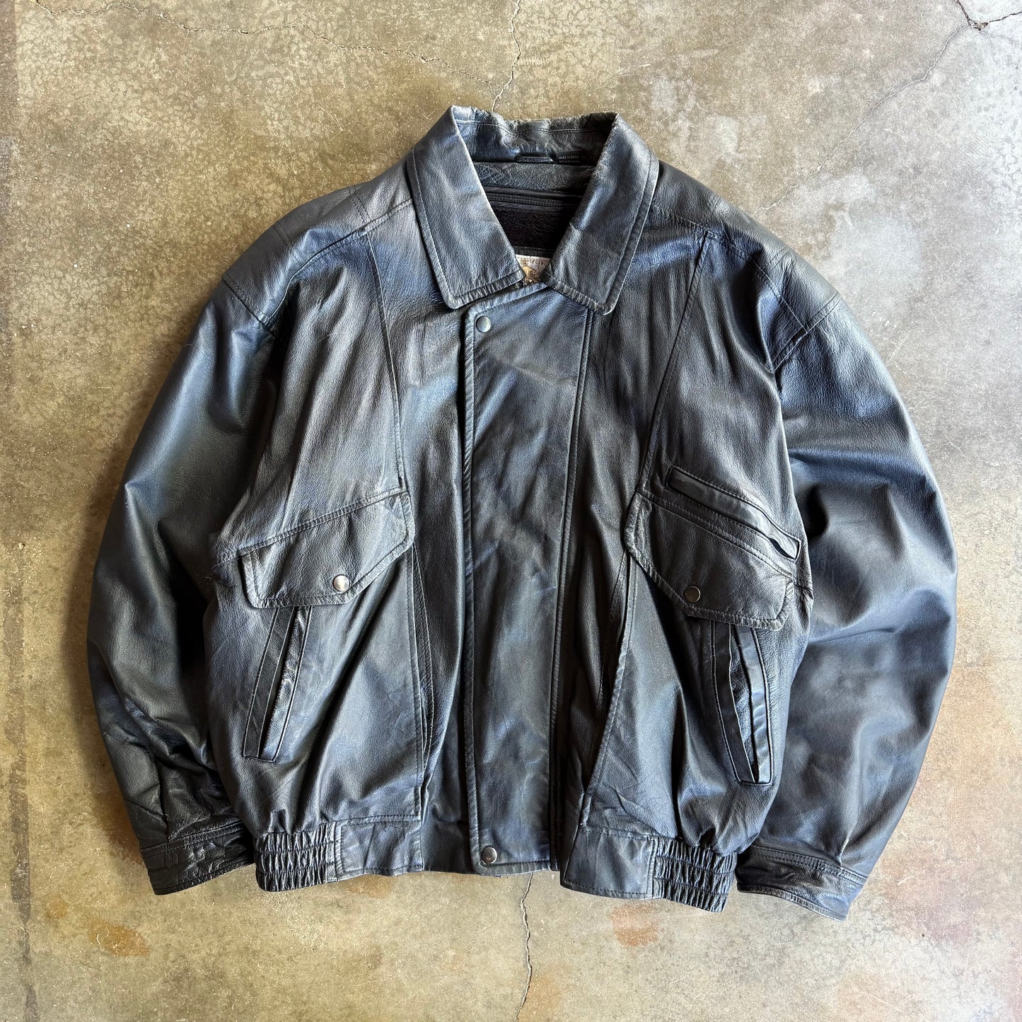 Vintage 00s Black Leather Jacket - XL