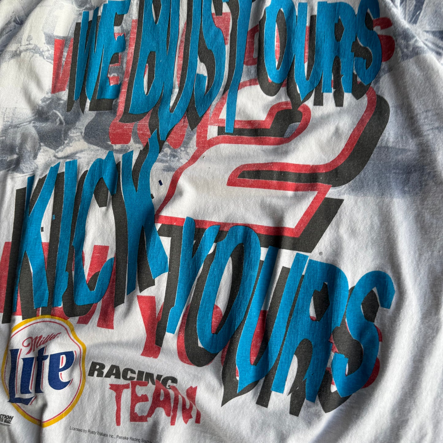 Vintage 90s Miller Lite NASCAR AOP - L