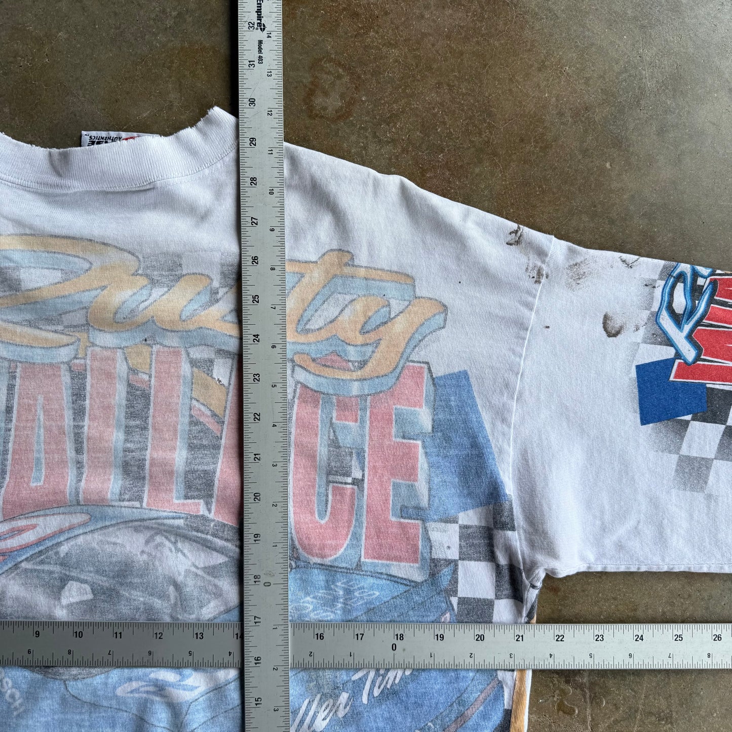 Vintage Faded & Distressed NASCAR AOP Tshirt - L