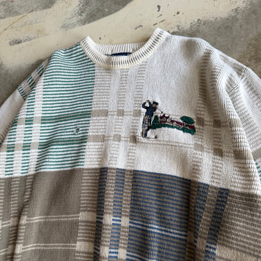 Vintage 90s Golf Knit Sweater - XL