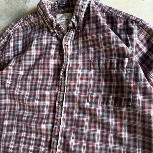 Fall Cropped Button Flannel - XL