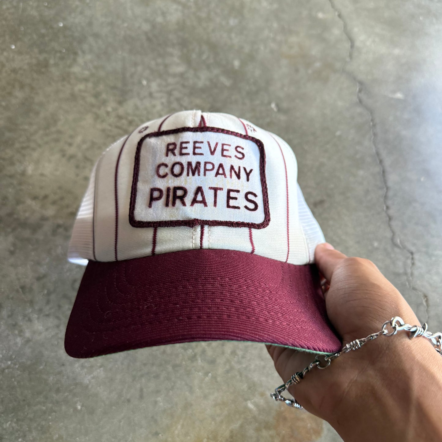 Vintage 90s Pinstripe SnapBack Trucker Hat