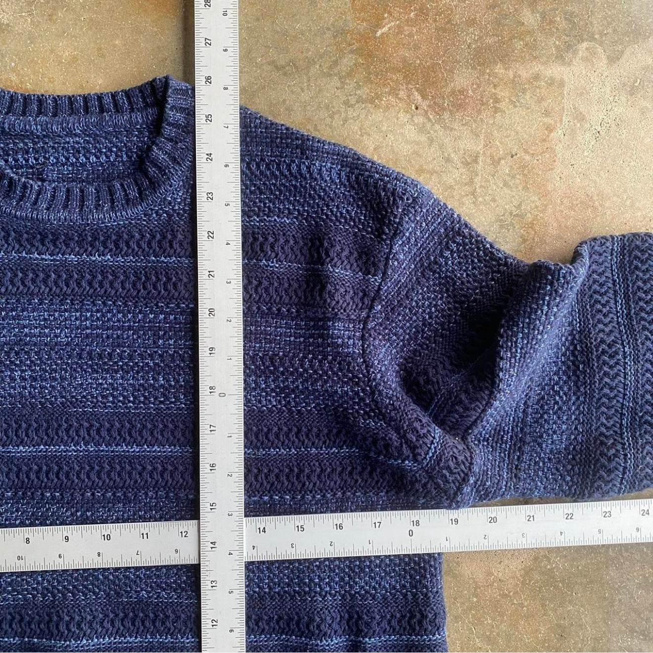 Vintage 00s Navy Blue Knit Sweater - M
