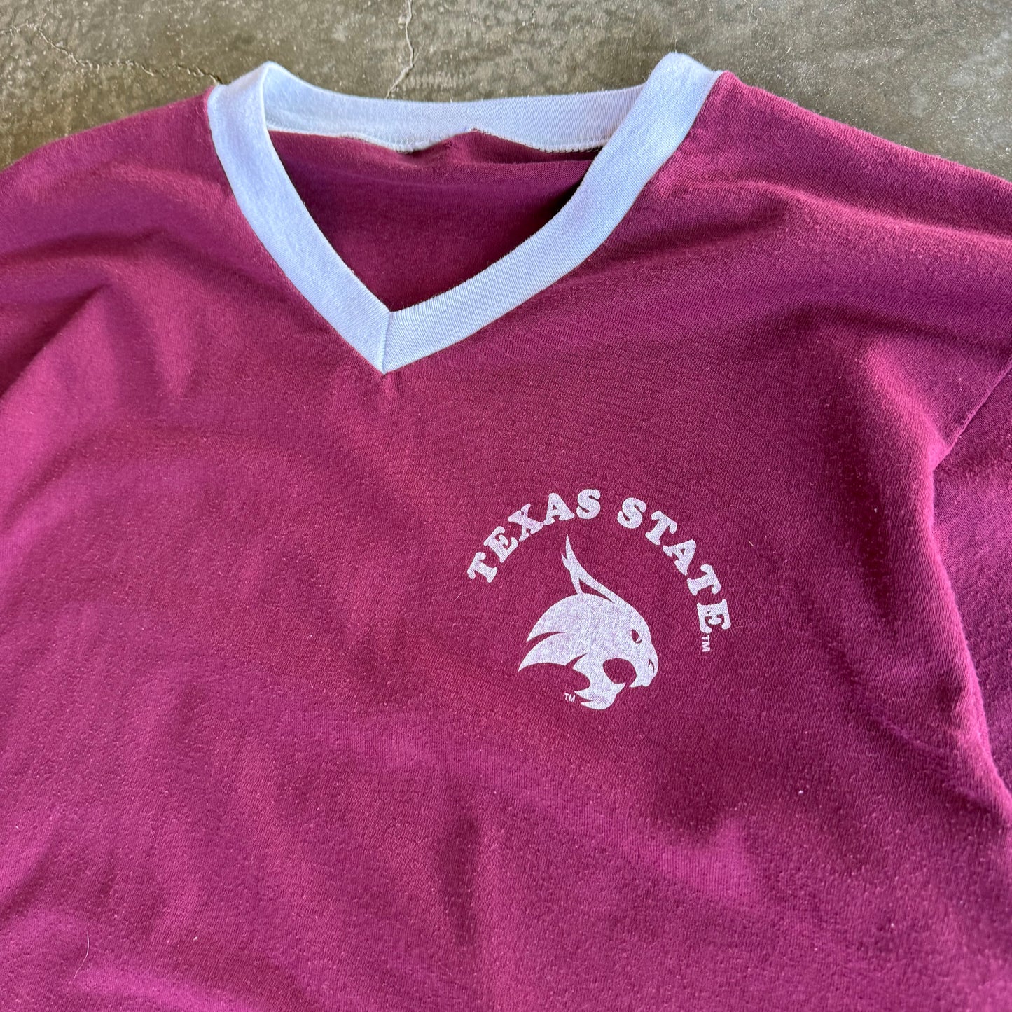 Vintage 80s Texas State Ringer Tee - L