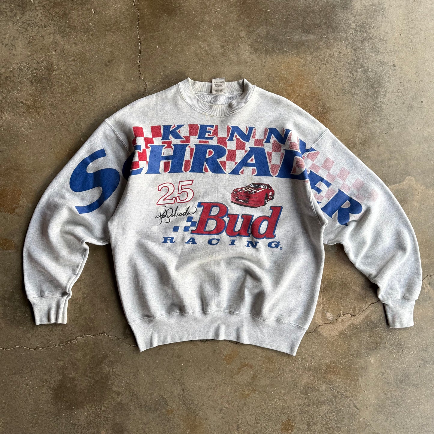 Vintage 90s NASCAR Budweiser Spellout Crewneck - L