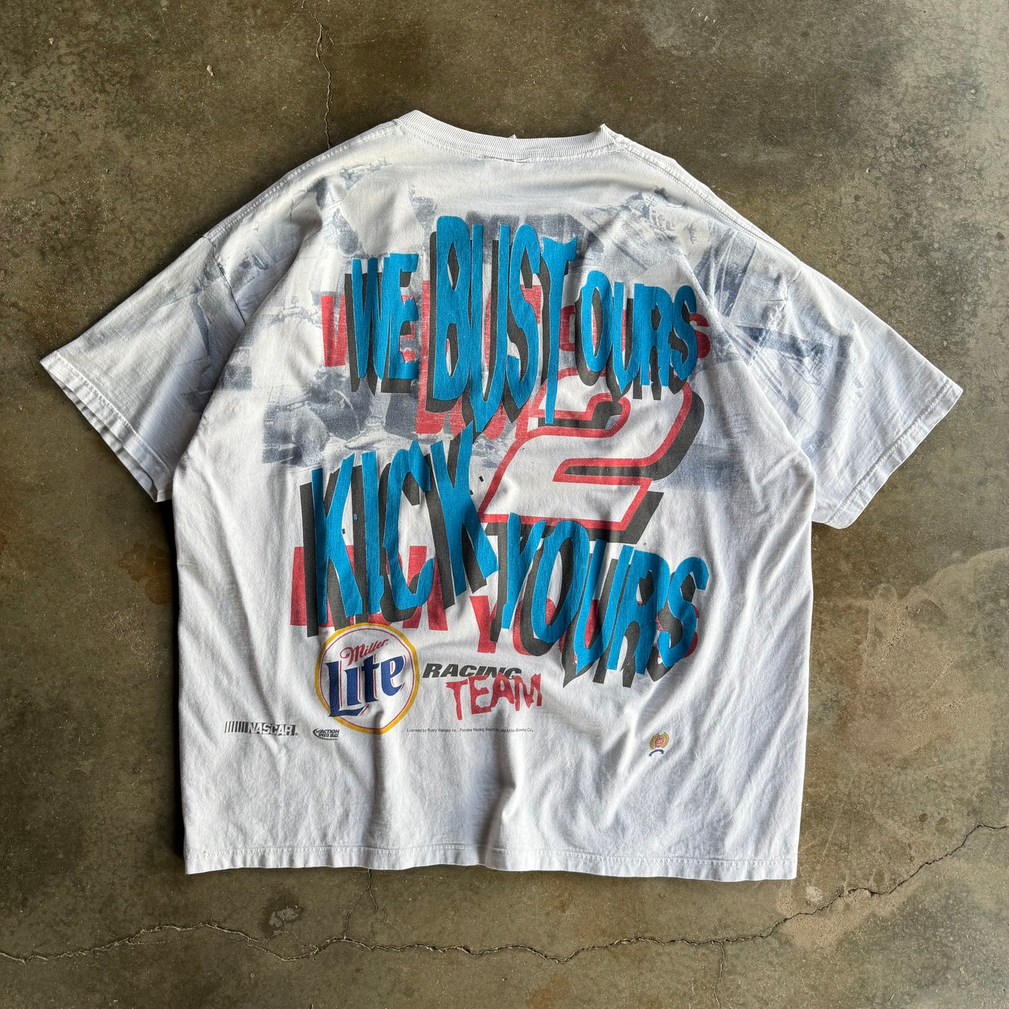 Vintage 90s Miller Lite NASCAR AOP - L