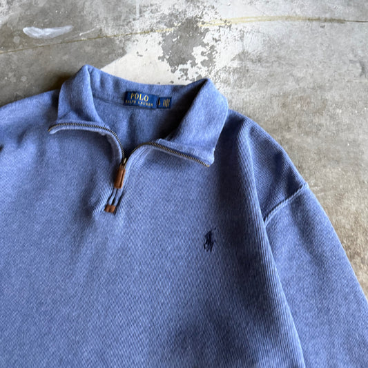 Vintage 00s Blue Polo Ralph Lauren Quarter Zip - L