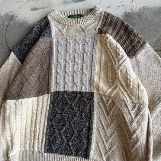 Vintage 90s Grandpa Knit Sweater - L