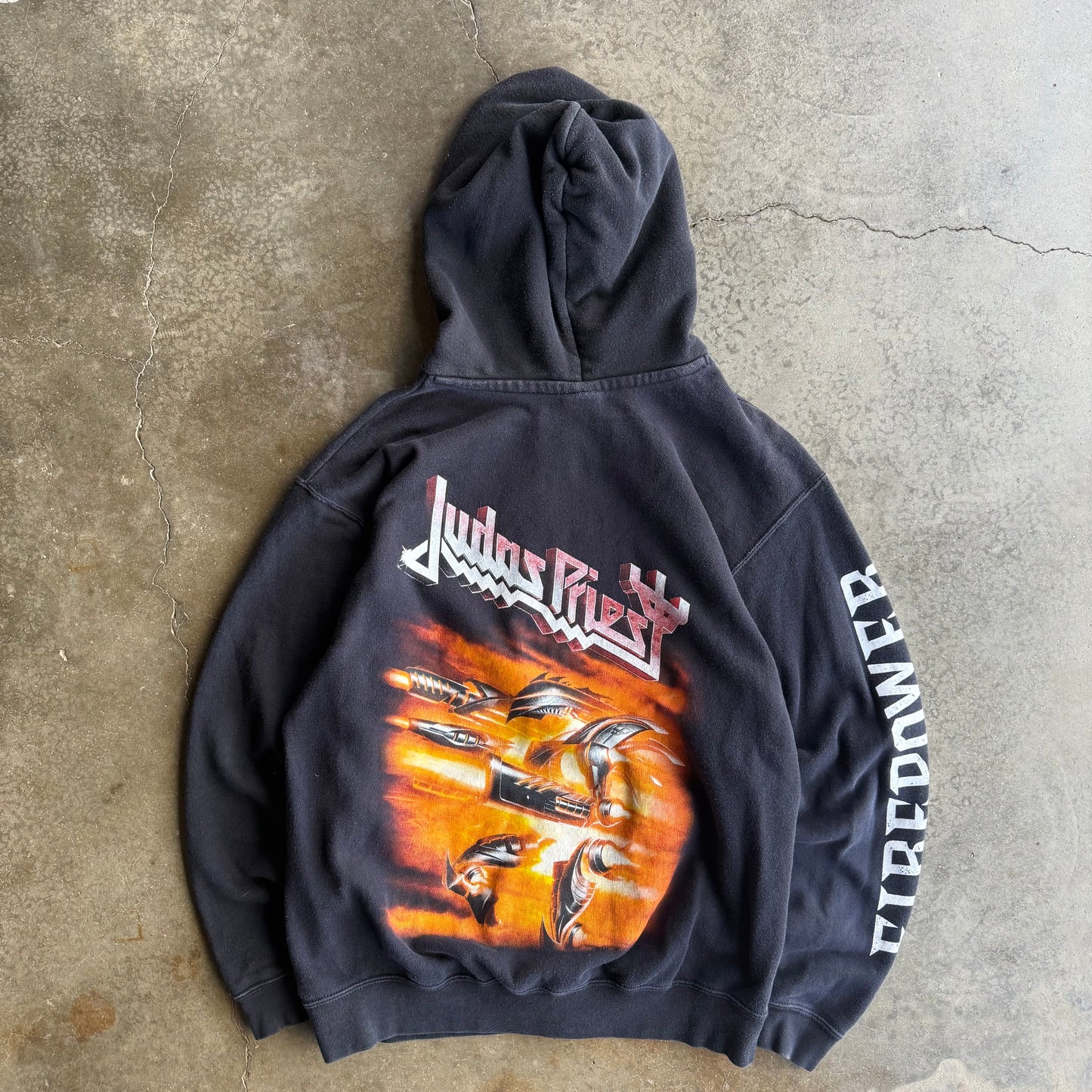 Vintage 00s Judas Priest Zip Up Hoodie - L