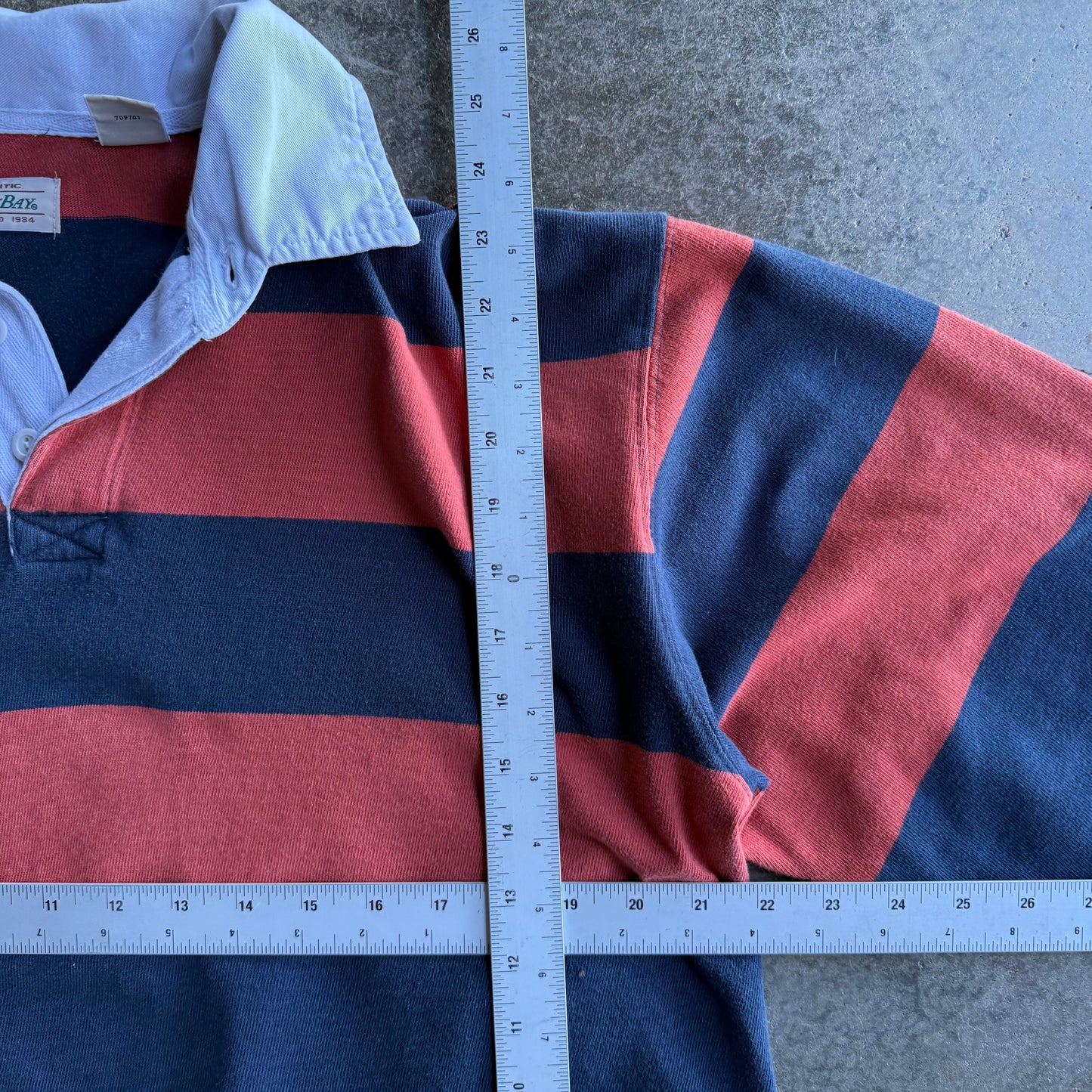Vintage Striped Rugby Polo - L