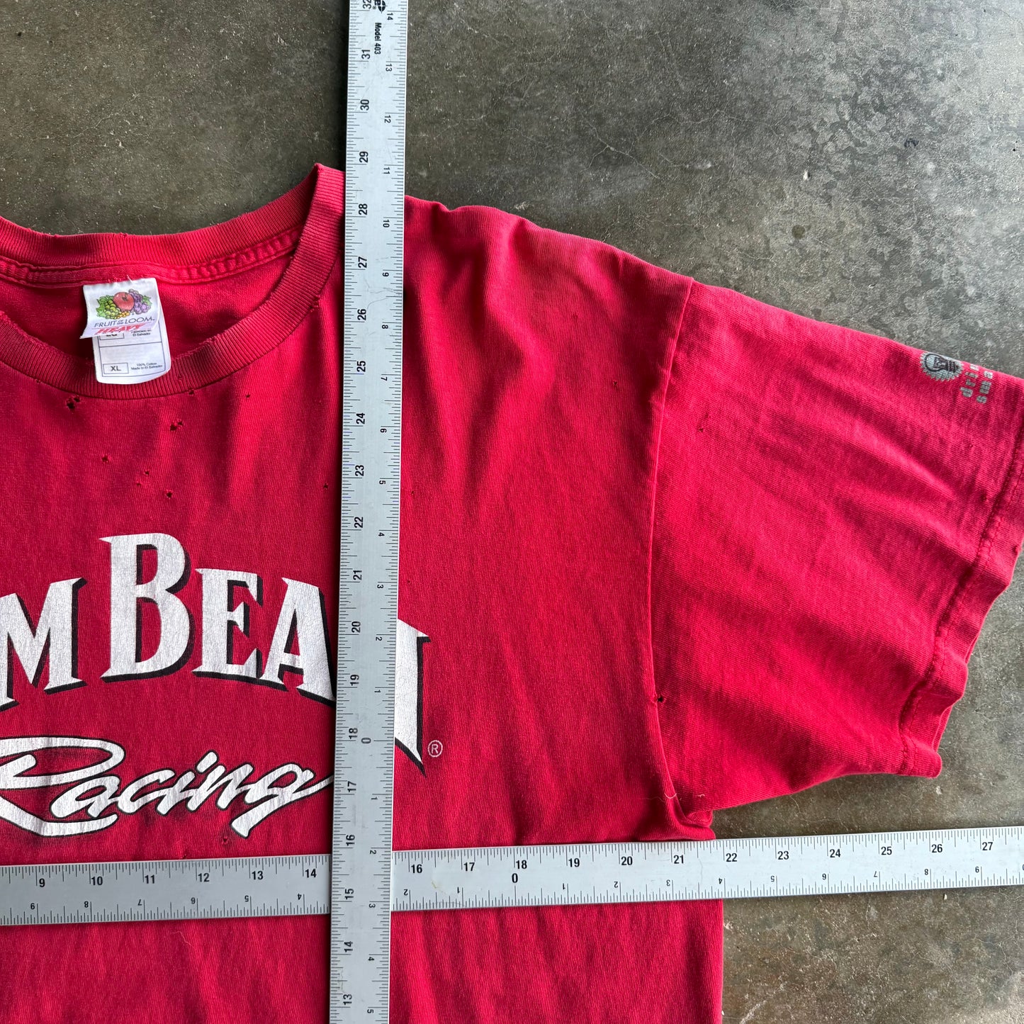 Vintage 00s Distressed Jim Bean Racing Tshirt - XL