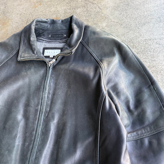 Vintage Black Leather Jacket - XL