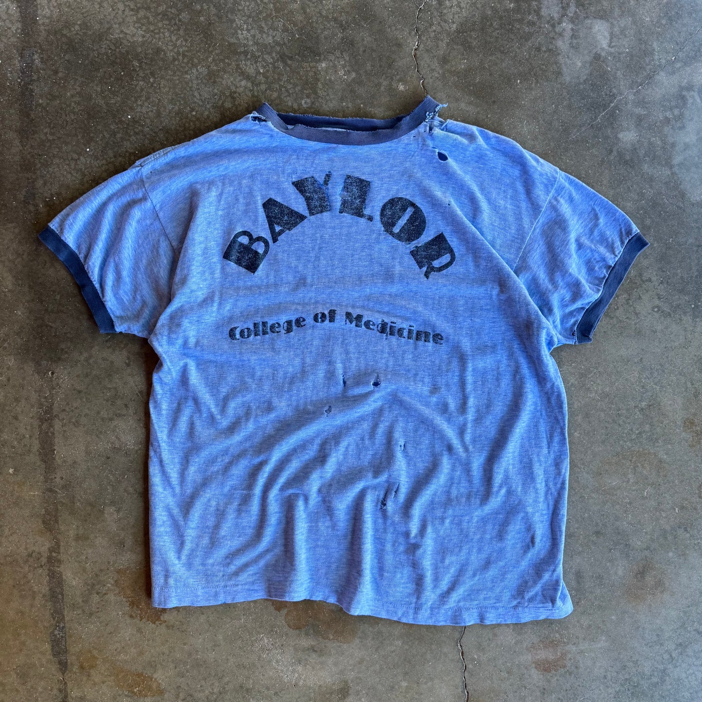 Vintage 70s Baylor Distressed Tee - XL