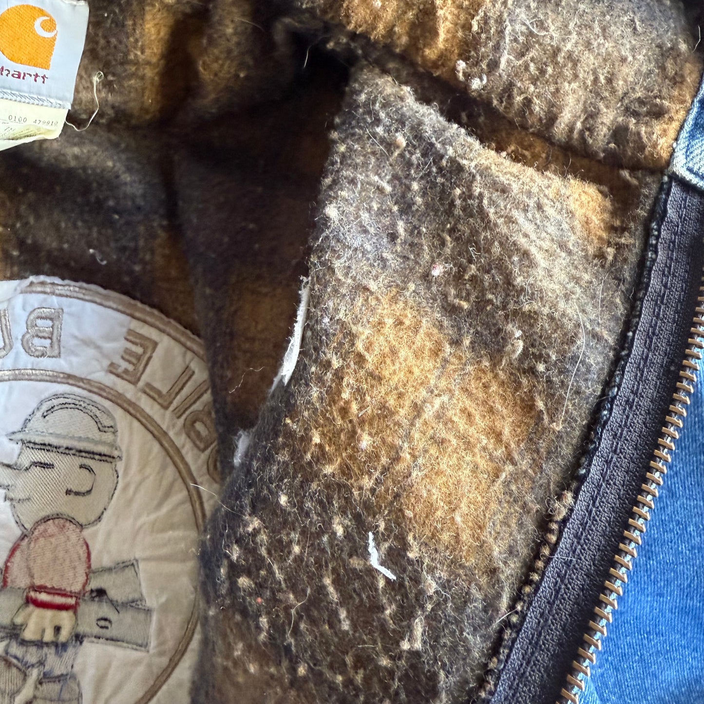 Vintage 90s Distressed Denim Carhartt Jacket - XXL