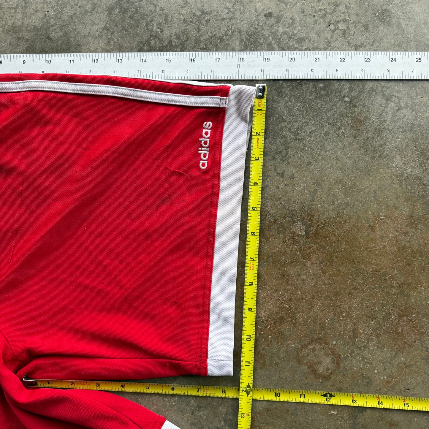 Vintage Red Adidas Track Shorts - L