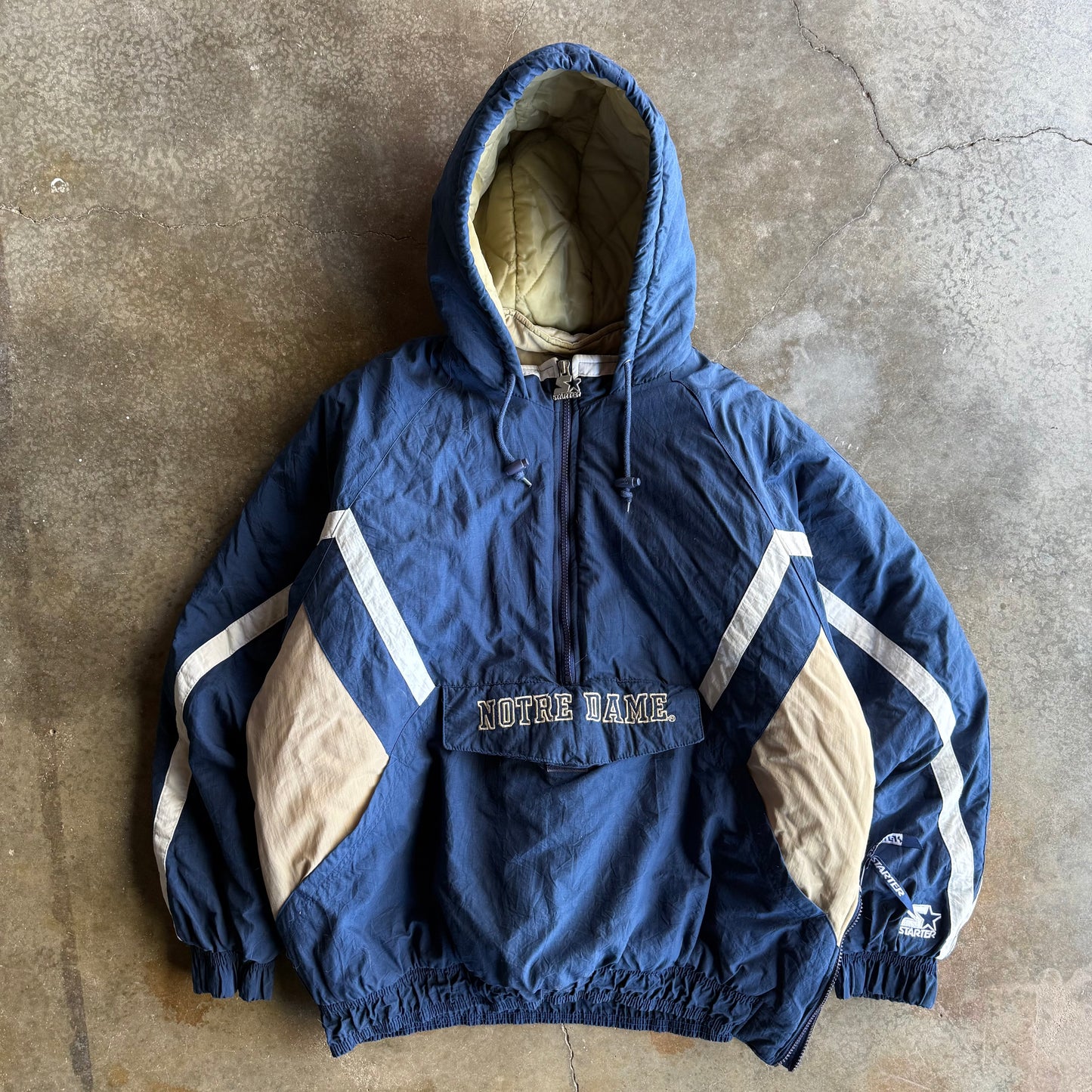 Vintage 90s Notre Dame Starter Puffer Jacket - XL