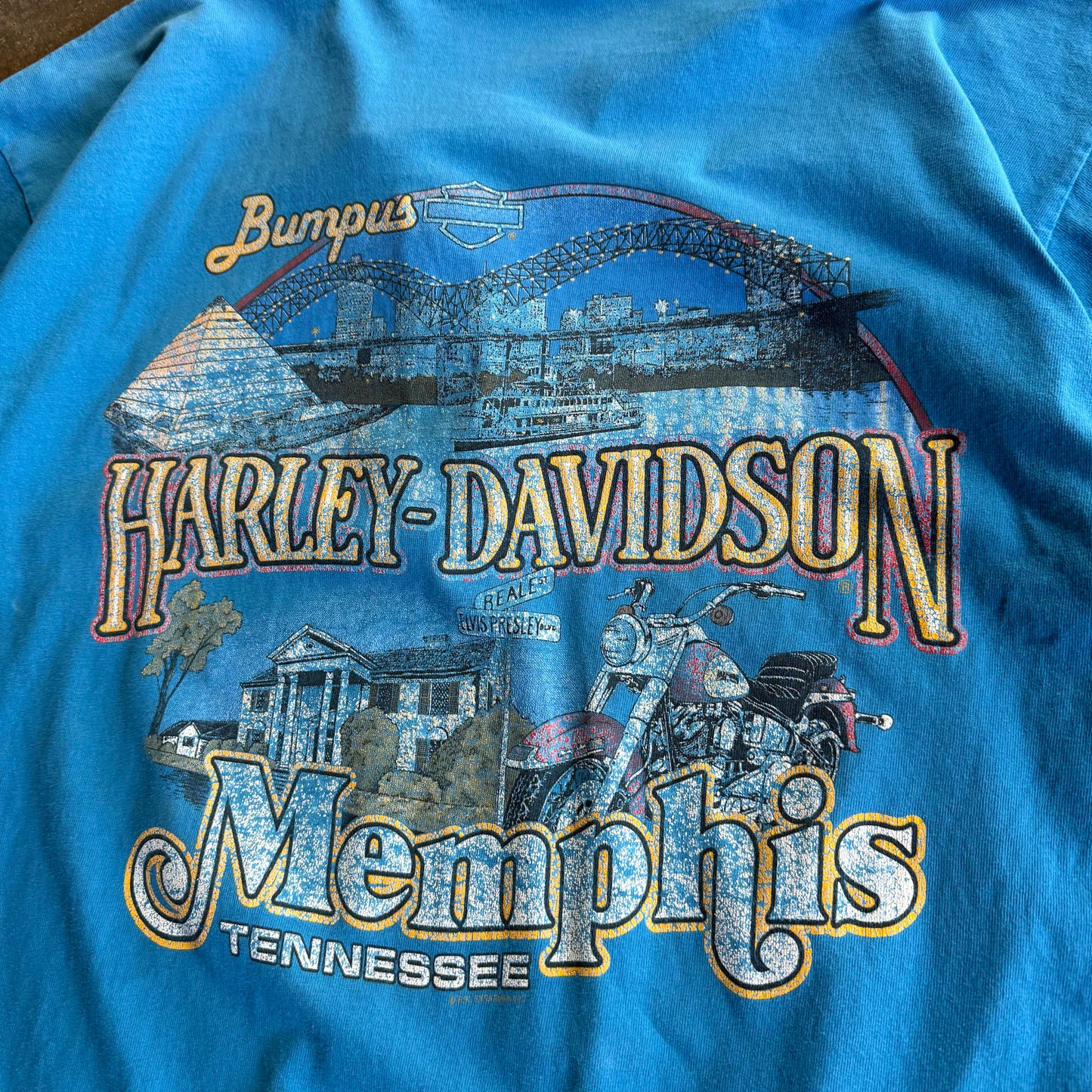 Vintage 90s Harley Davidson 1/4 Button Up - XL