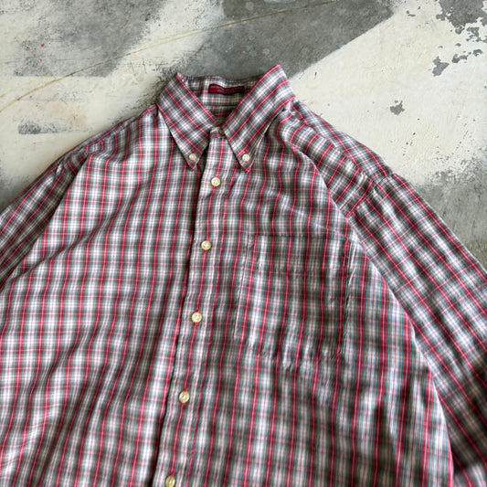 Vintage 90s Cropped Button Flannel - L
