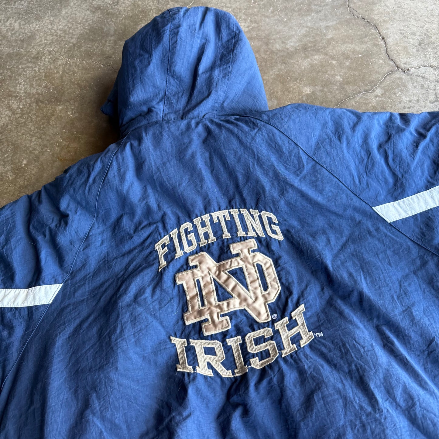 Vintage 90s Notre Dame Starter Puffer Jacket - XL