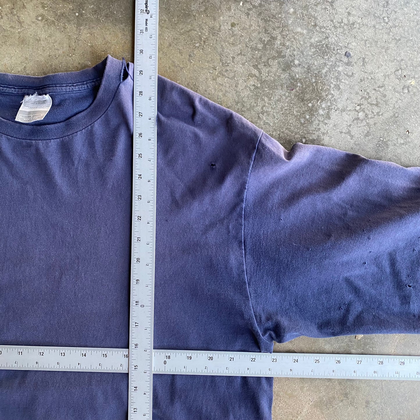 Vintage 00s Heavily Faded Nike Long Sleeve Shirt - L