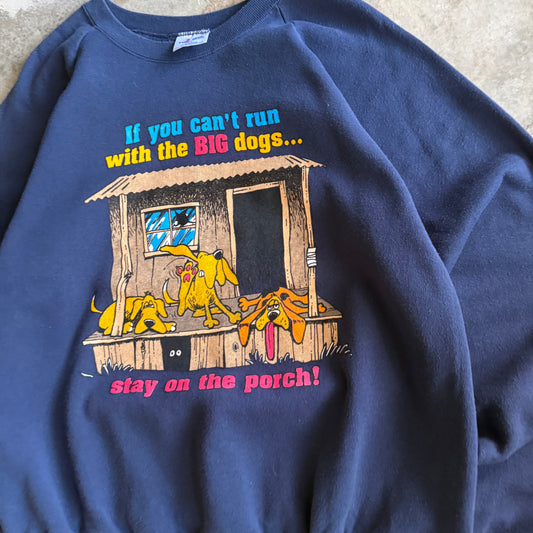 Vintage 90s Funny Dog Crewneck - XL