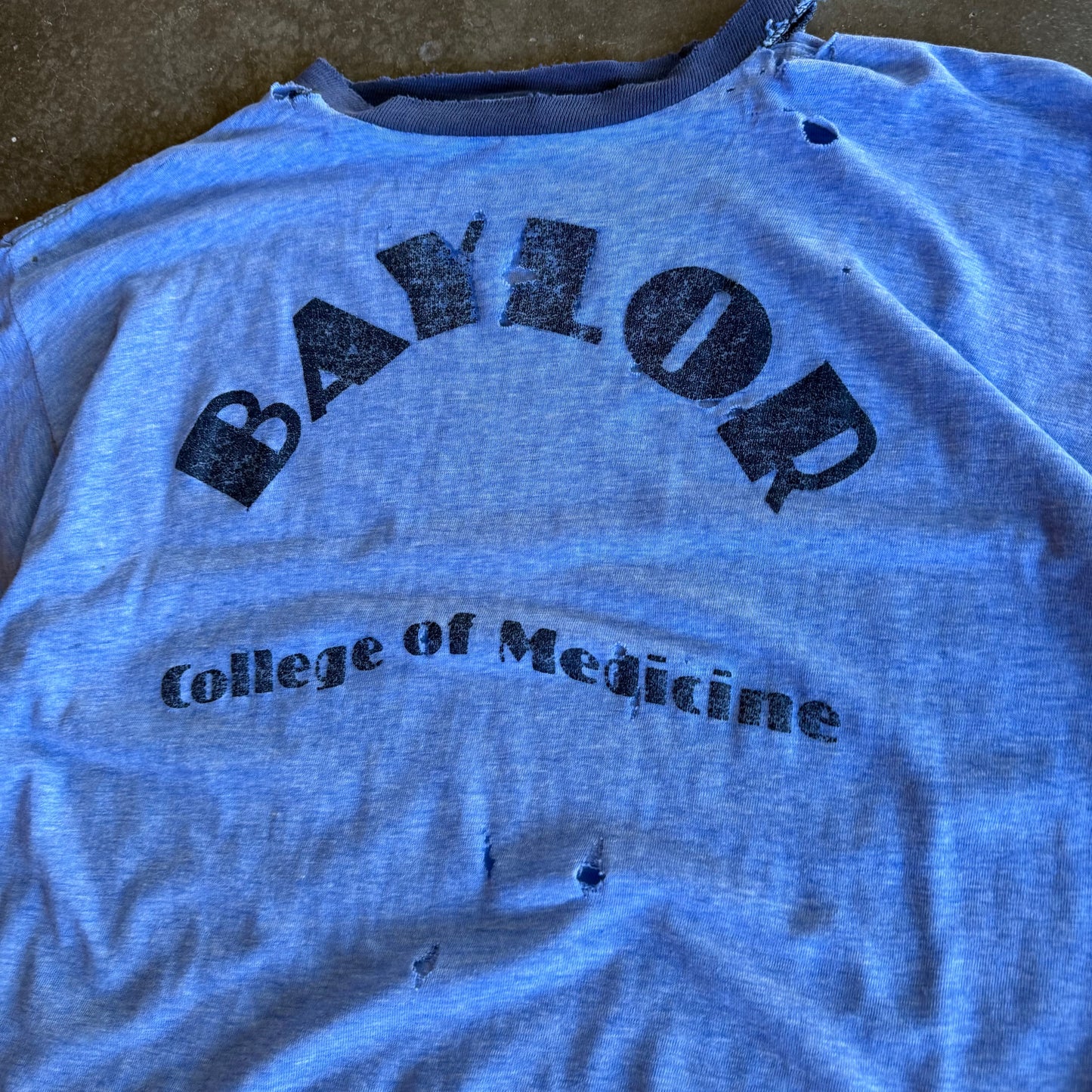 Vintage 70s Baylor Distressed Tee - XL