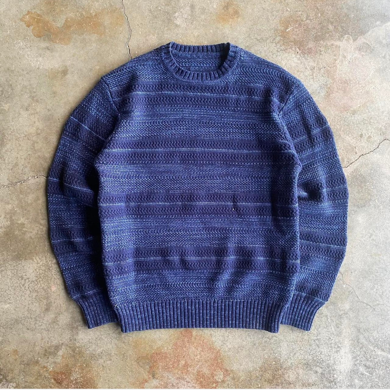 Vintage 00s Navy Blue Knit Sweater - M