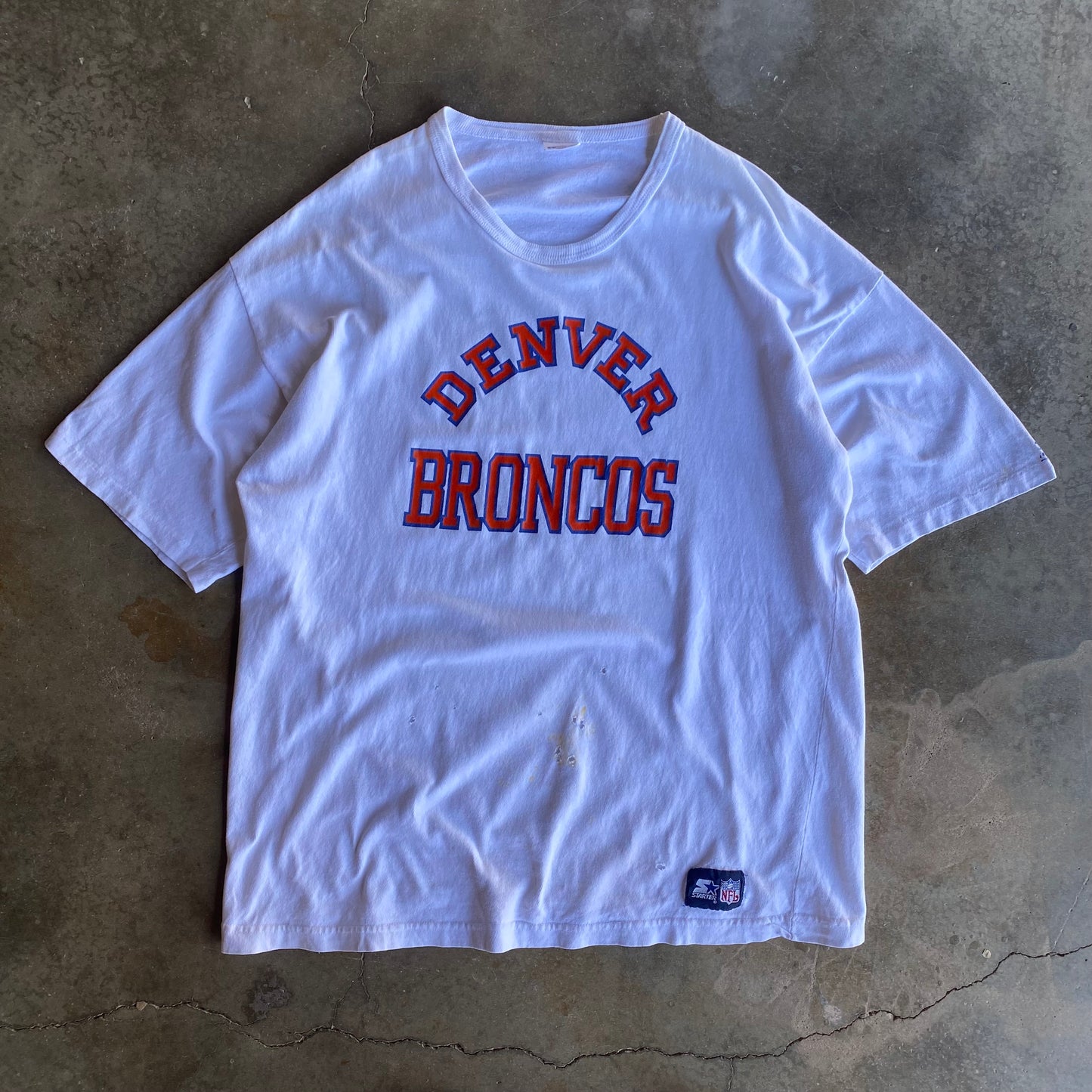 Vintage 80s Distressed Broncos Tee - XXL