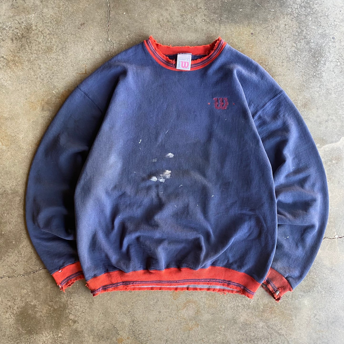 Vintage 90s Heavily Distressed Wilson Crewneck - XL