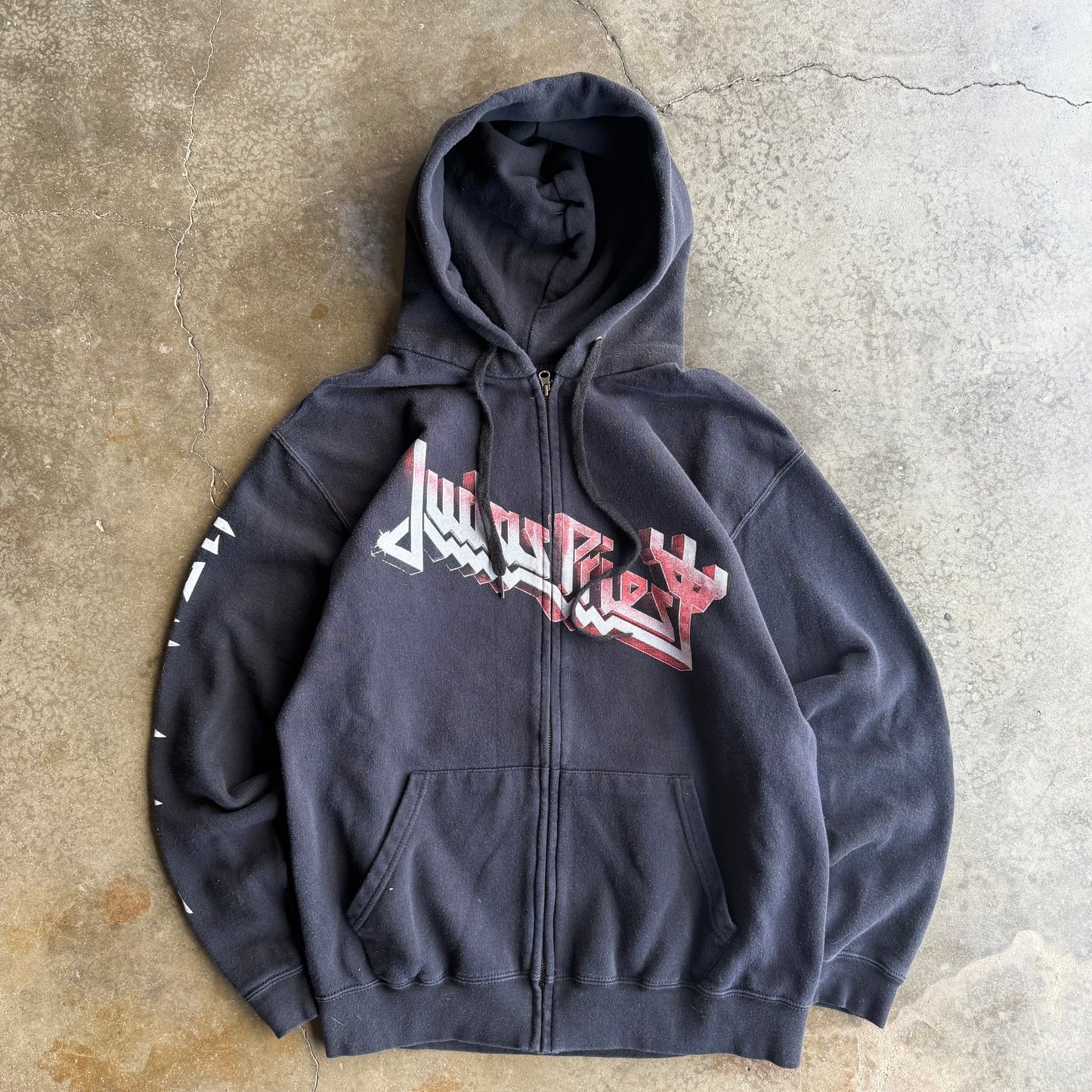 Vintage 00s Judas Priest Zip Up Hoodie - L