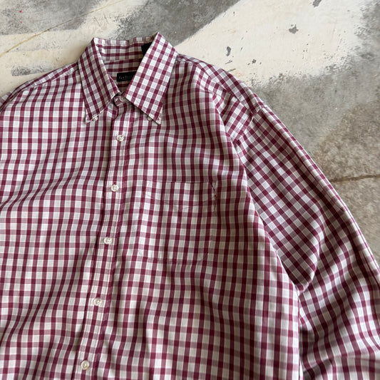 Vintage 00s Cropped Button Flannel - L