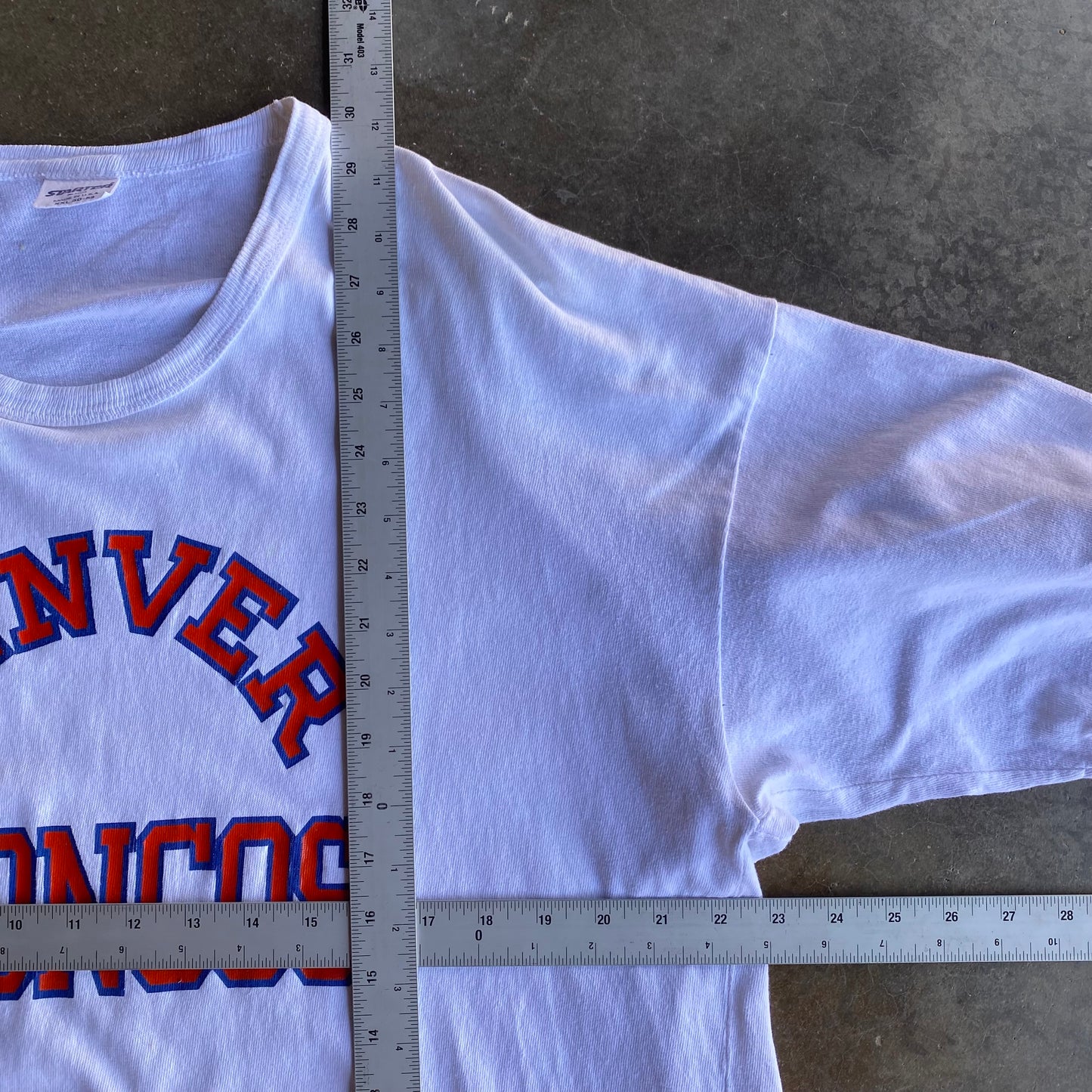 Vintage 80s Distressed Broncos Tee - XXL