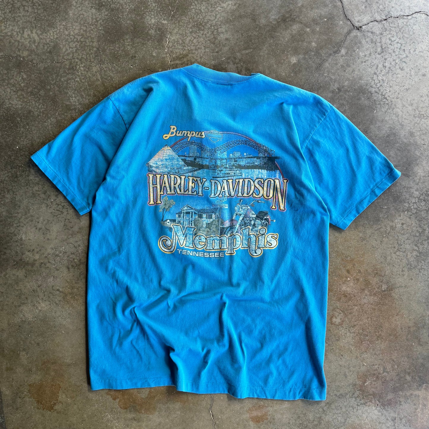 Vintage 90s Harley Davidson 1/4 Button Up - XL