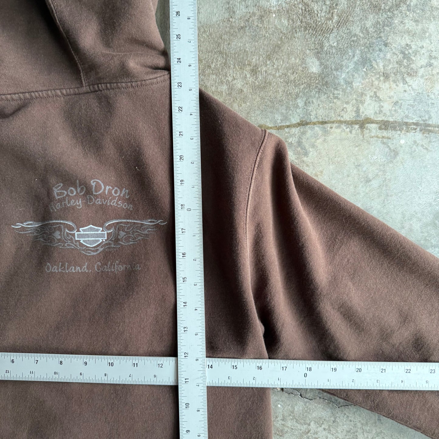 Vintage Woman’s Brown Harley Davidson Zip Up Hoodie - S