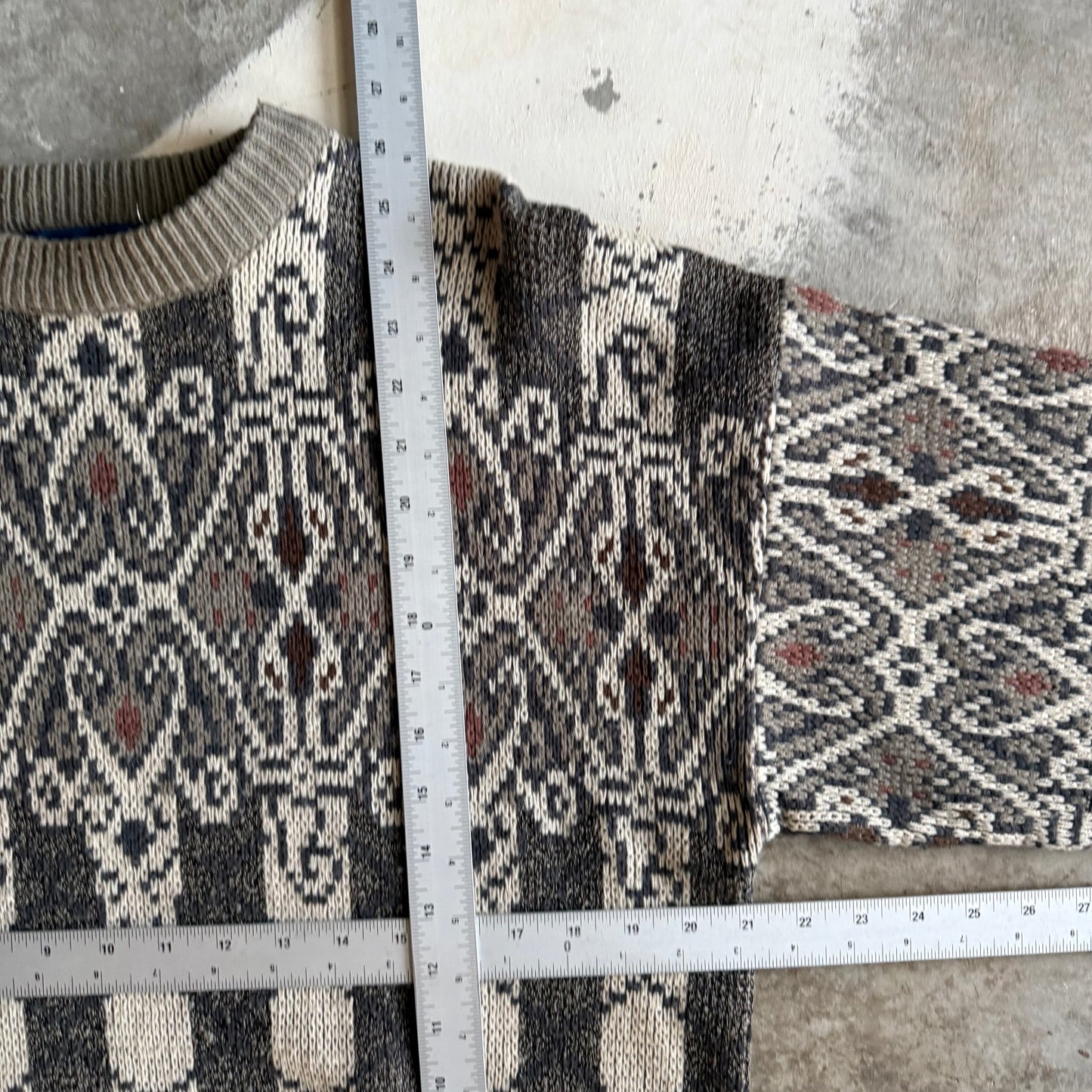 Vintage 90s Grandpa Knit Sweater - L