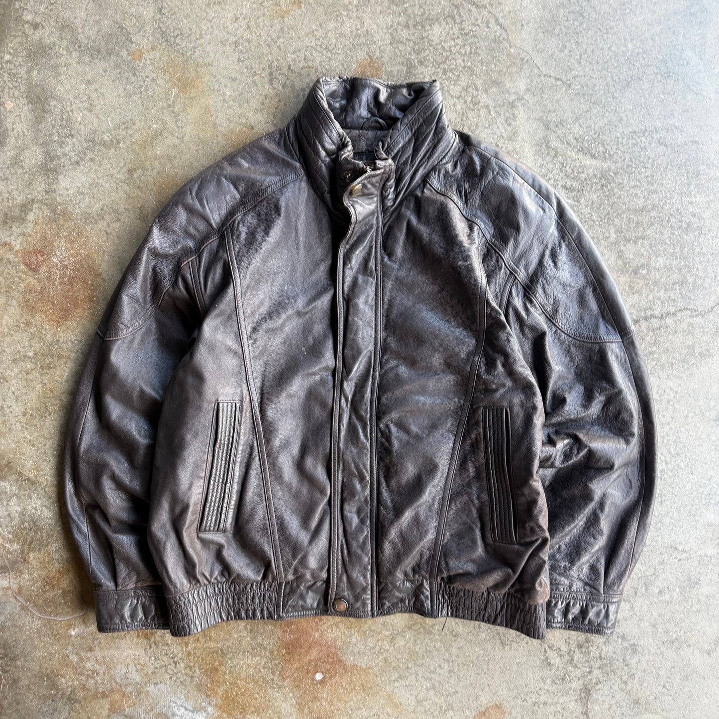 Vintage Brown Leather Jacket - M