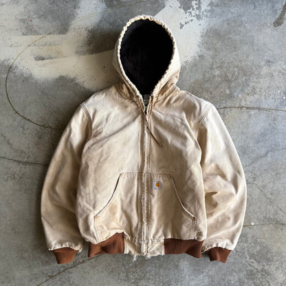 Vintage 90s Faded Hooded Carhartt Jacket - S
