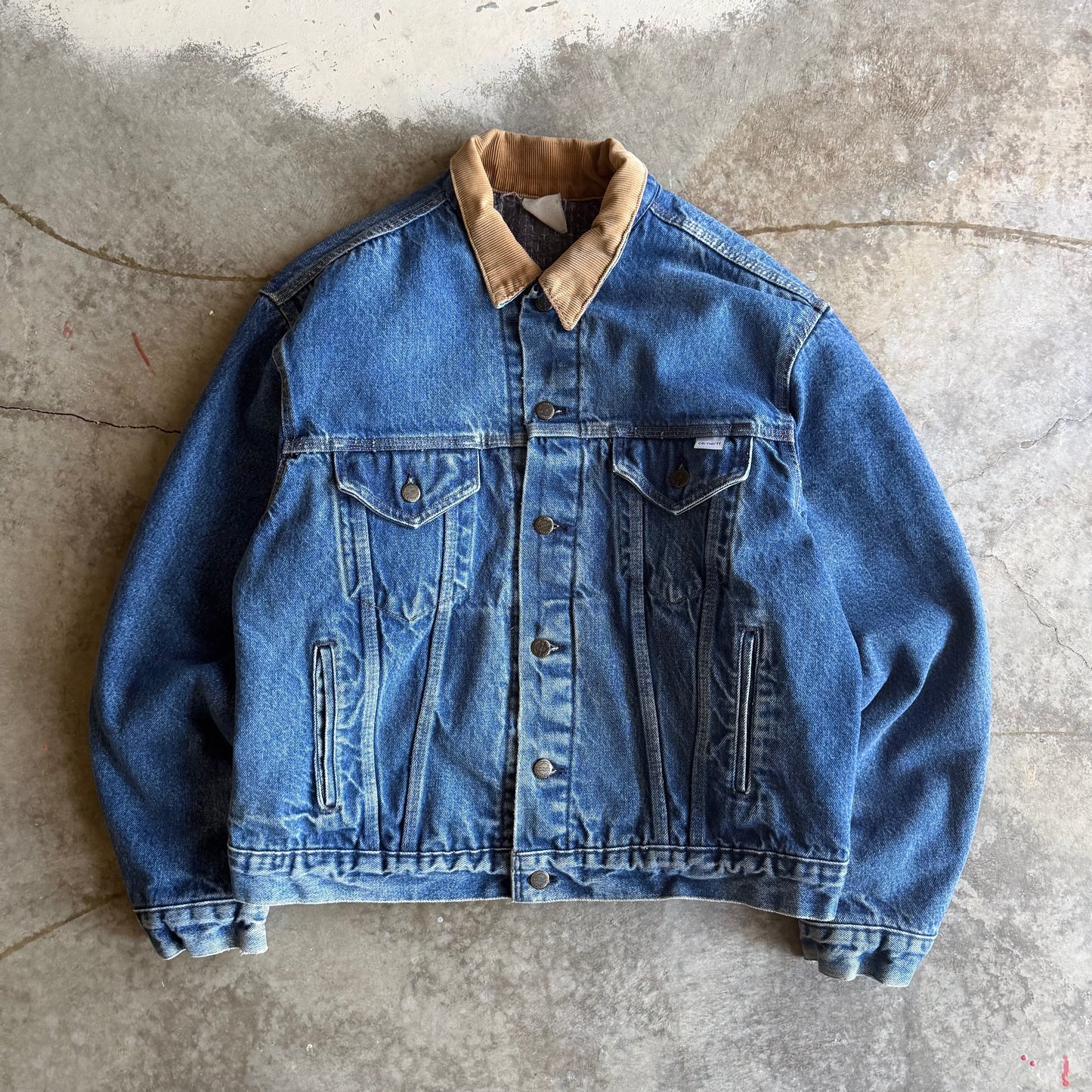 Vintage 90s Denim Button Up Carhartt Jacket - L