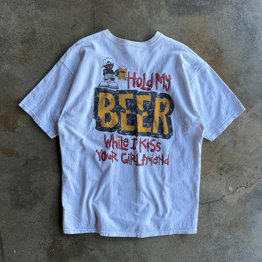 Vintage 00s Funny Beer Tshirt - XL