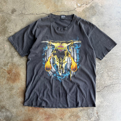 Vintage 90s Distressed Harley Davidson - L