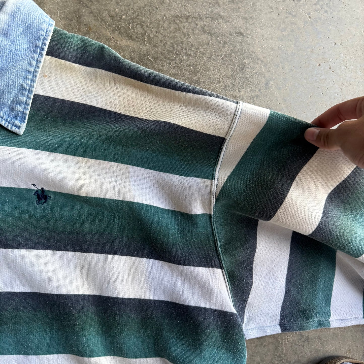 Vintage Striped Crewneck Rugby Polo - XXXL