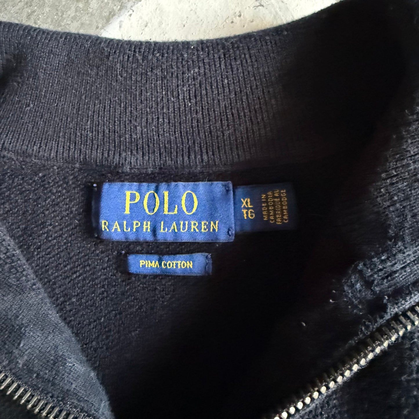 Vintage 00s Black Polo Ralph Lauren Quarter Zip - XL