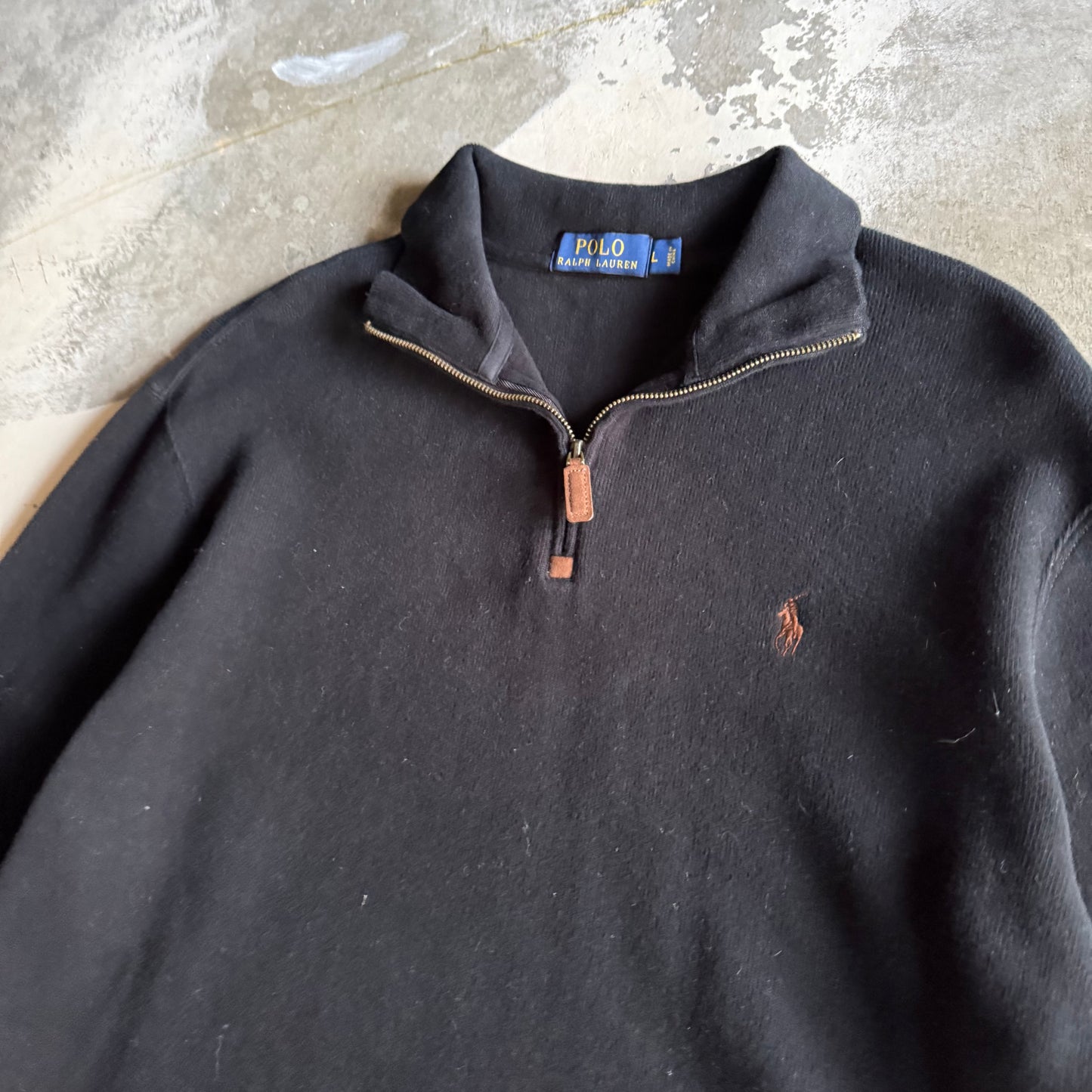 Vintage 00s Black Polo Ralph Lauren Quarter Zip - L