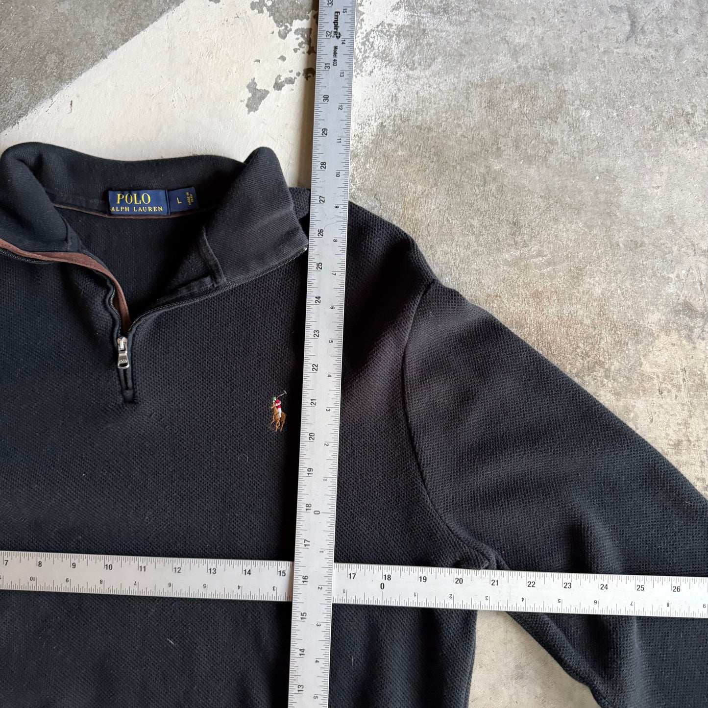 Vintage 00s Black Polo Ralph Lauren Quarter Zip - L