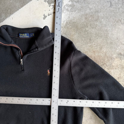 Vintage 00s Black Polo Ralph Lauren Quarter Zip - L