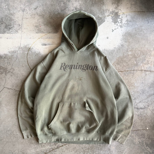 Vintage 00s Distressed Remington Hoodie - XXL