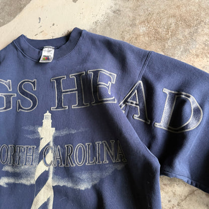 Vintage 90s Fall North Carolina Spellout Crewneck - L