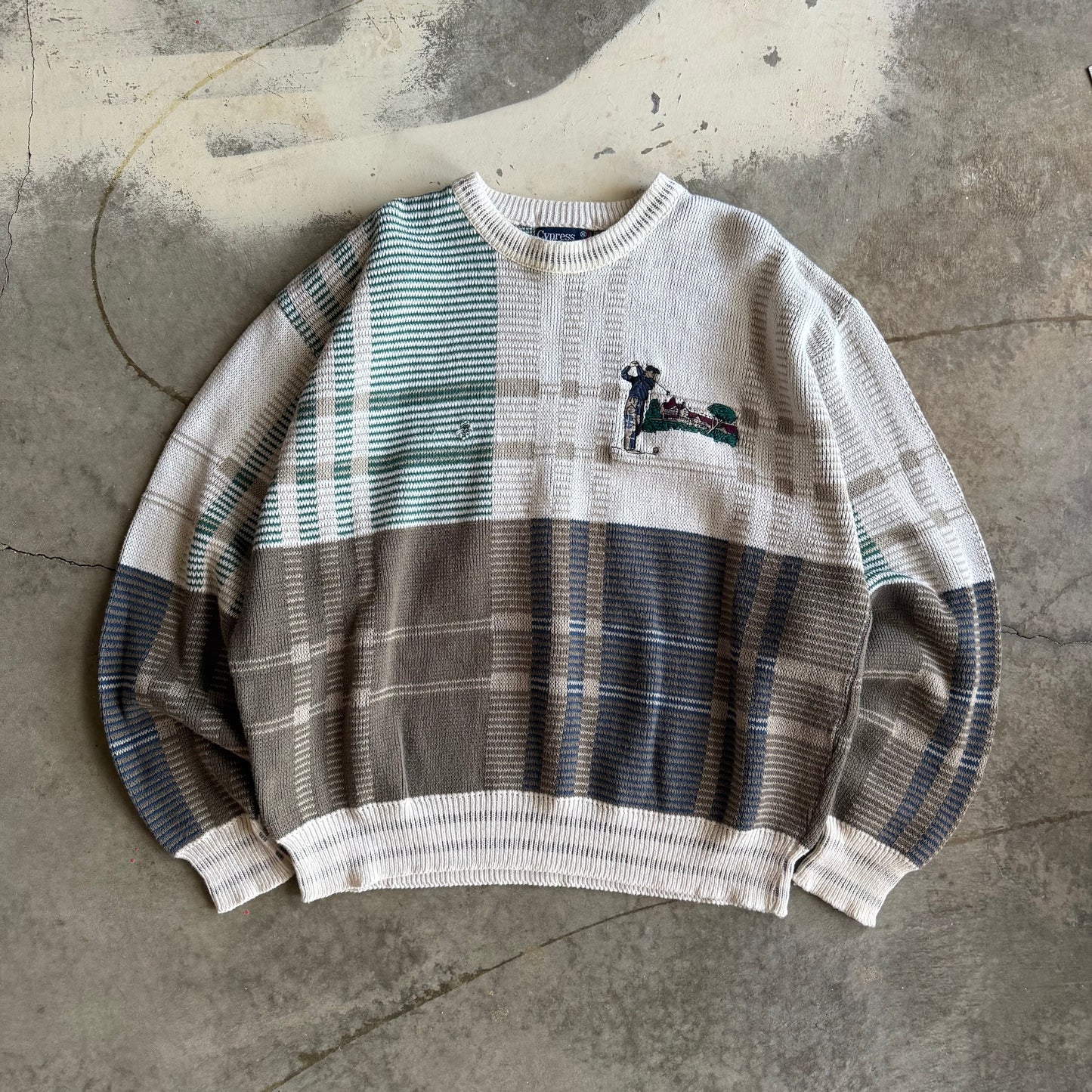 Vintage 90s Golf Knit Sweater - XL