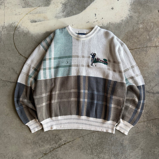 Vintage 90s Golf Knit Sweater - XL