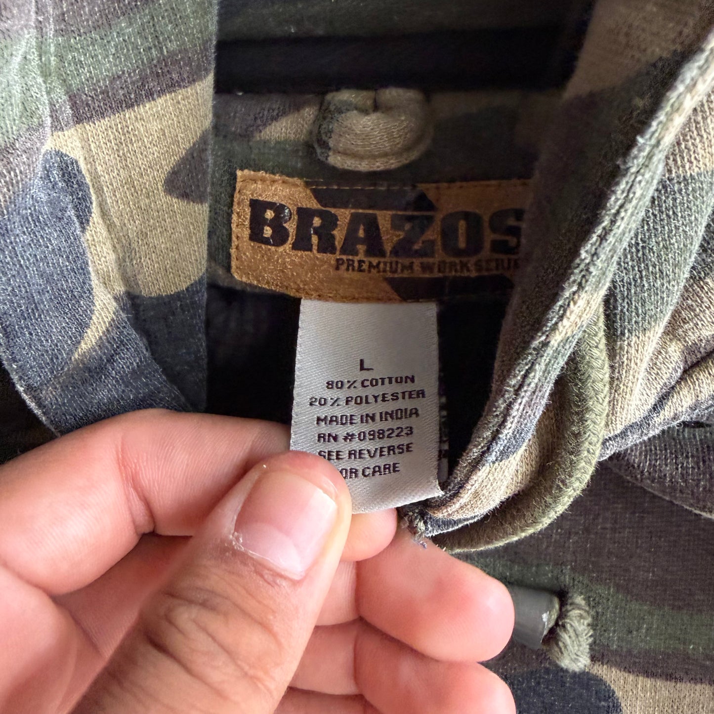 Vintage Brazos Army Camo Hoodie - XL